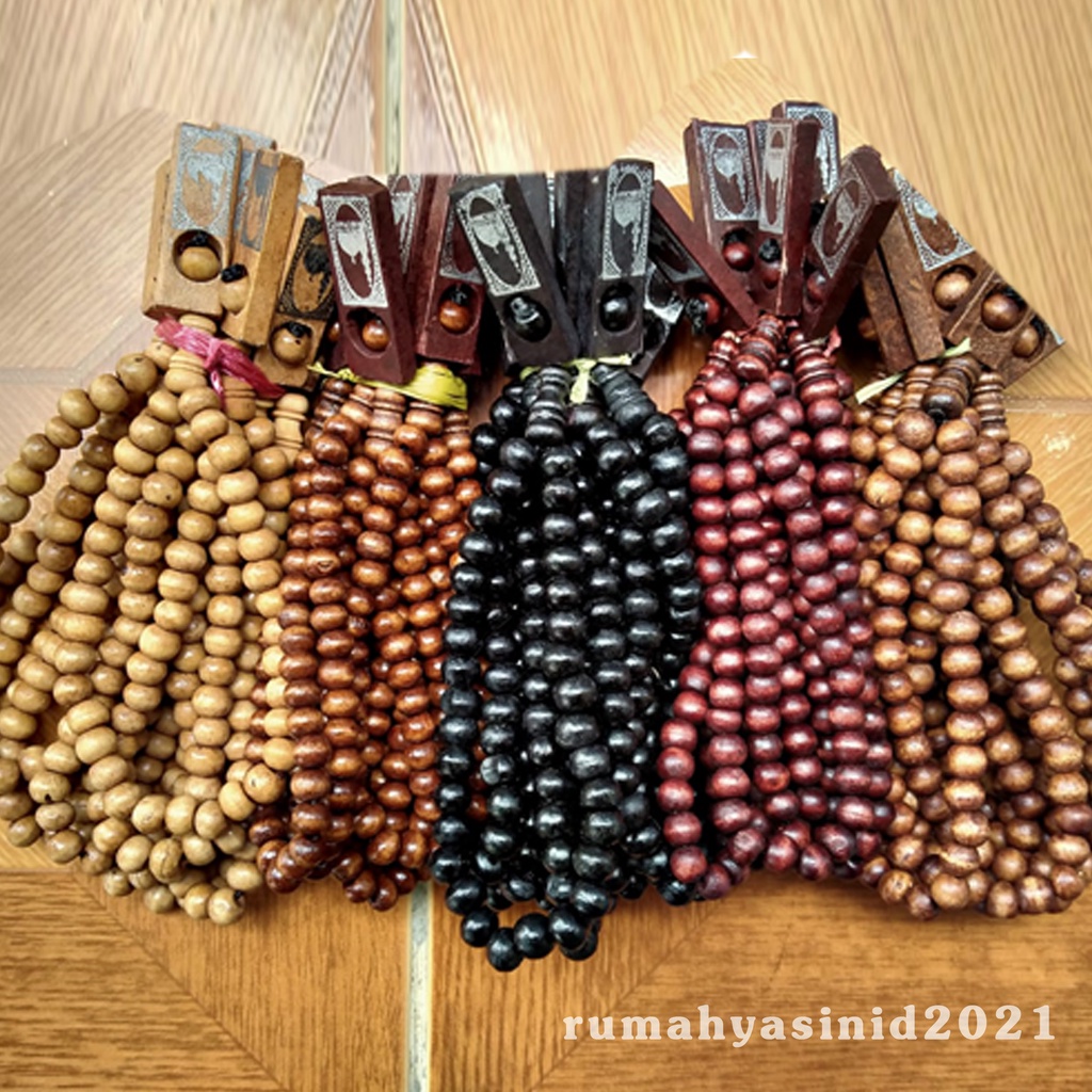 TASBIH KAYU PENDEK 33 BUTIR, OLEH OLEH HAJI UMROH SOUVENIR PERNIKAHAN, WARNA KOMPLIT GROSIR DAN ECERAN