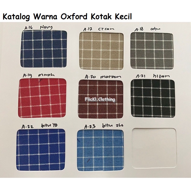 Bahan Kain Oxford Salur Oxford Kotak Kecil Oxford Kotak Besar Oxford Garis Kotak Oxford Motif Corak Kahatex Rollan