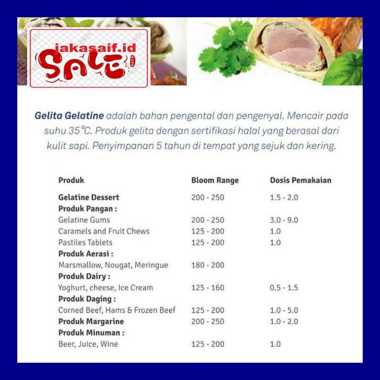 

Jak5D0Yh Gelatin Halal Impor Australia Merk Gelita 100 Gr D50Jaks