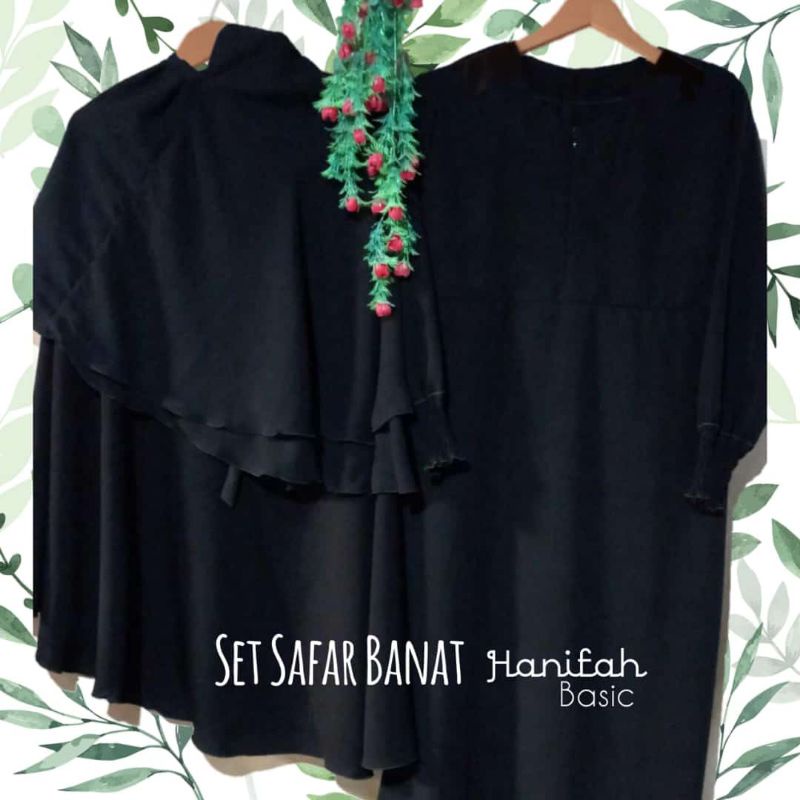 SET SAFAR BANAT JETBLACK DAN WOLFIS JILBAB PURDAH SIFON SILKY