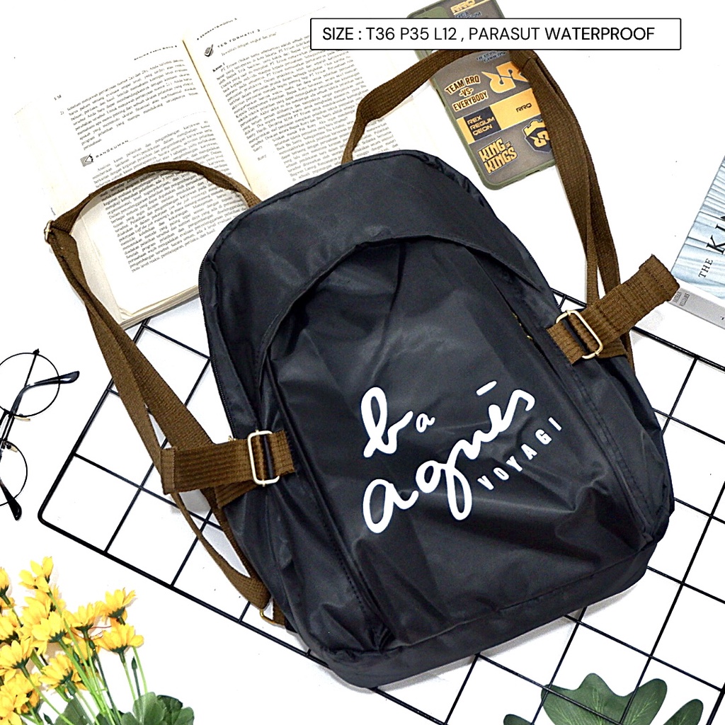 Bayar di Tempat TAS RANSEL Stylish Backpack FASHION LOKAL Bahan tebal Parasit Anti Air Model Agnes