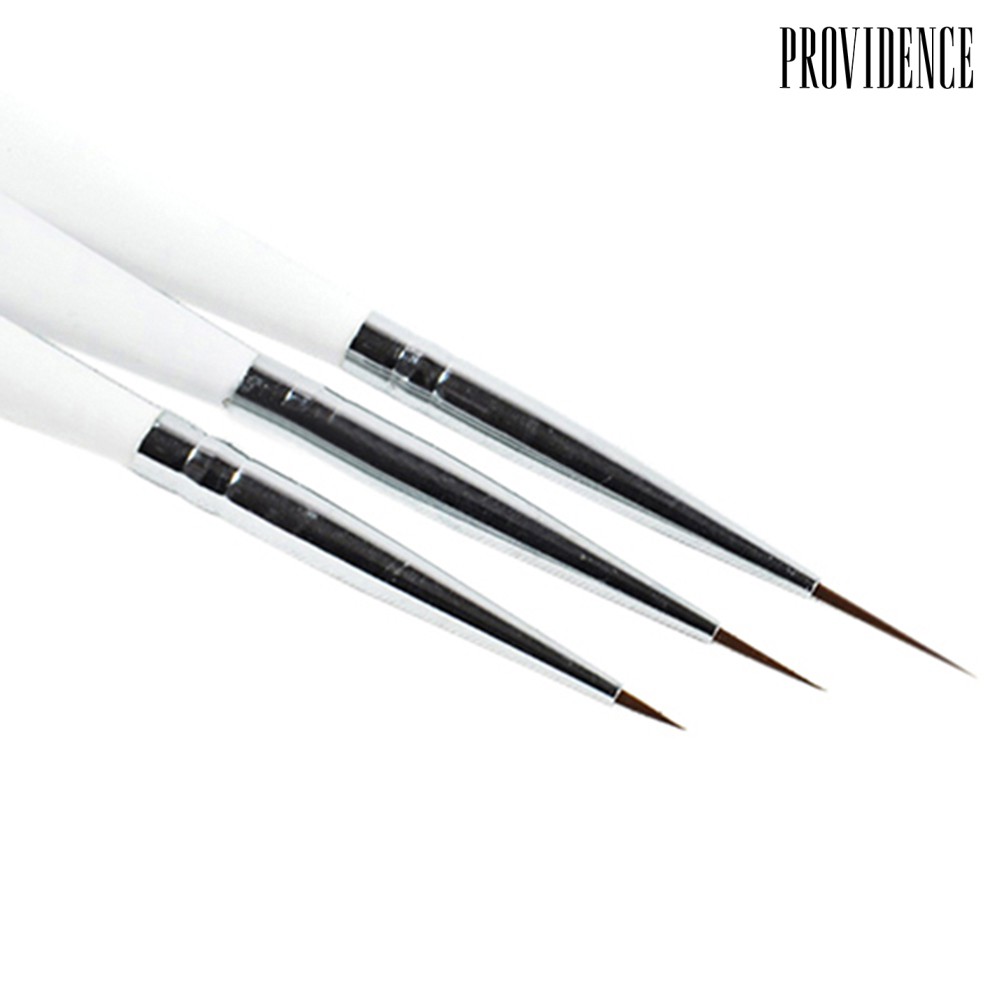 Providence 3pcs / Set Brush Pen Liner Bahan Akrilik Untuk Gambar Nail Art / Manicure