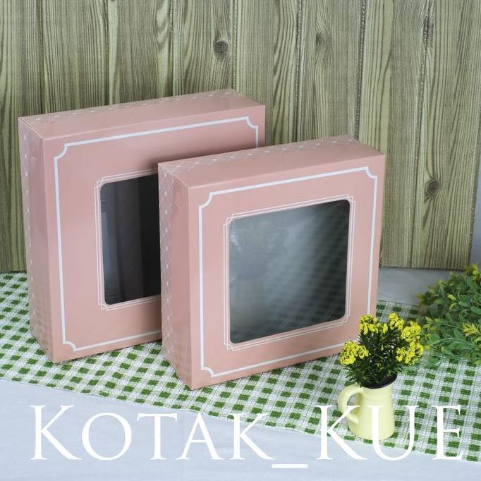 

BARU 22 x 22 Kotak / Dus / Kardus / Box Kue Lapis Cake Bolu Bakpau - Salmon Pink