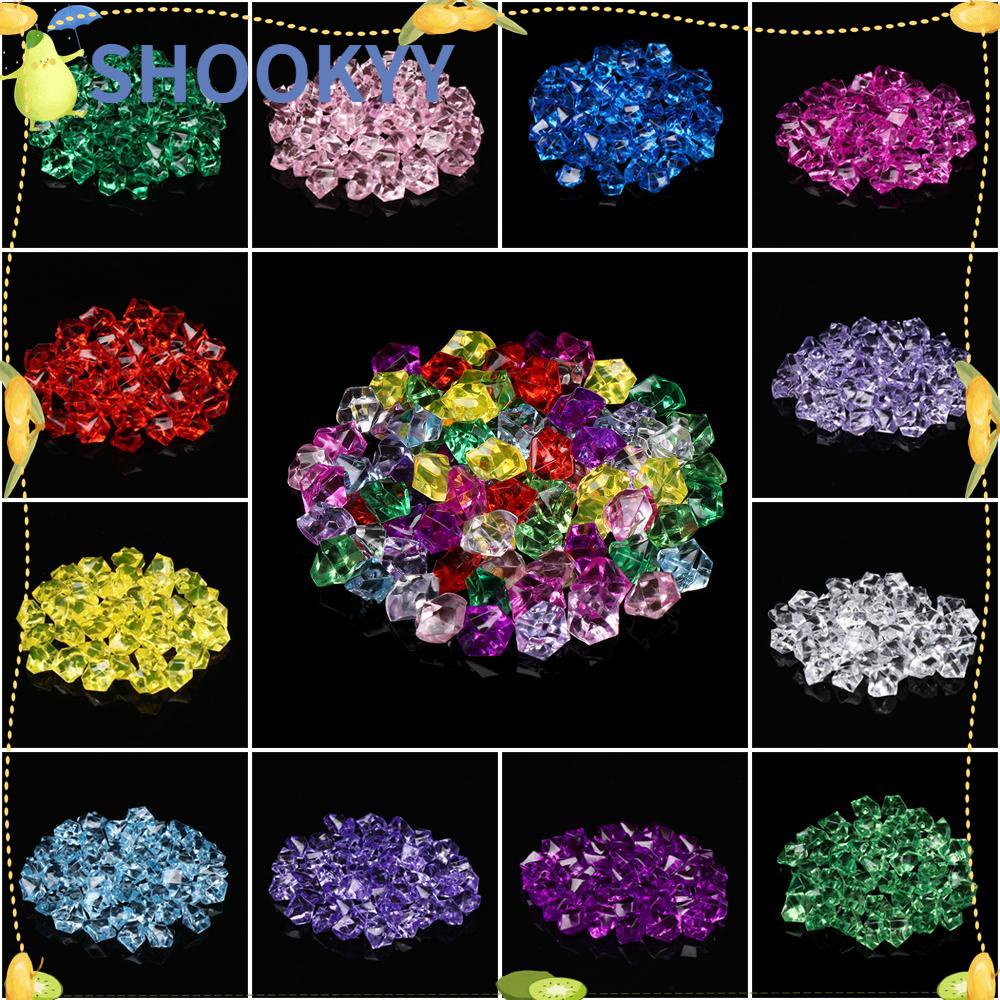 CHOOKYY 50 Pcs/Bag Colorful 1.4*1.1cm Aquarium Decoration Acrylic Stones Crystal Ice Cubes Decor Vase Filler Pebble Fish Tank Home Ornament