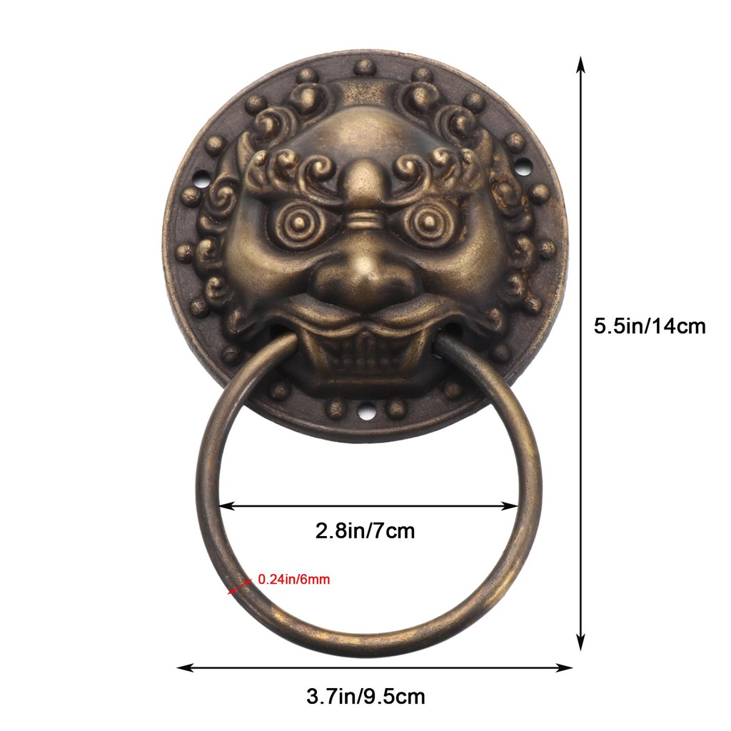 Suyo Door Knockers Hadiah Pindah Rumah Antik Bronze Handle Knobs Interior Taman Kepala Singa