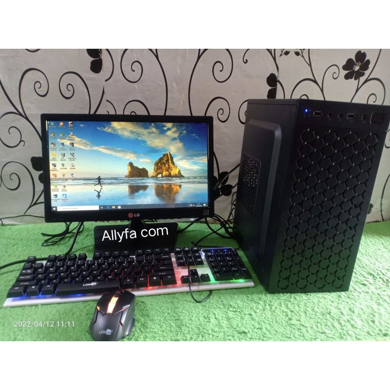 PC FULSET CORE2DUO RAM 4 GB HARDIS 320 GB MONITOR 16 IN