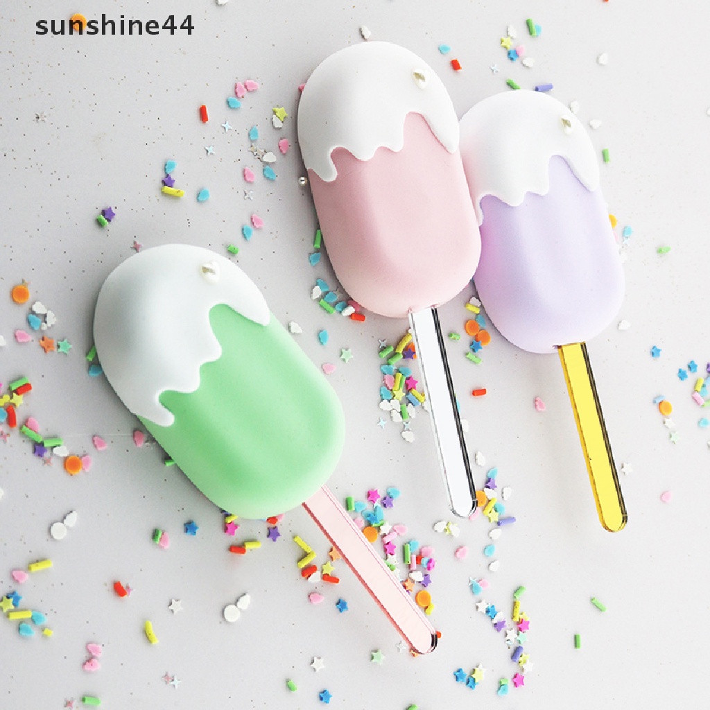 Sunshine 10pcs Cetakan Es Krim Popsicle DIY Bahan Akrilik Untuk Anak