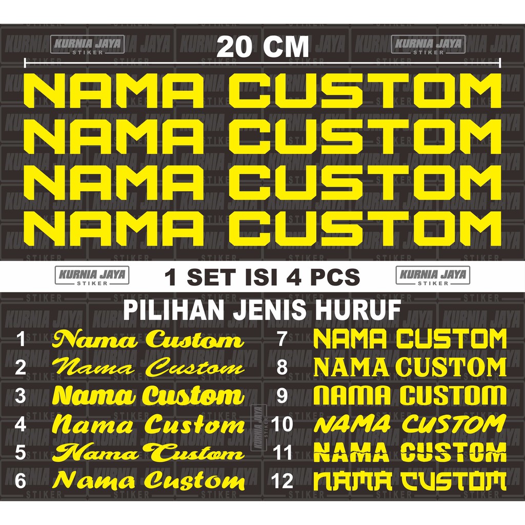 CUTTING STIKER STIKER LAPTOP HELM MOTOR NAMA CUSTOM