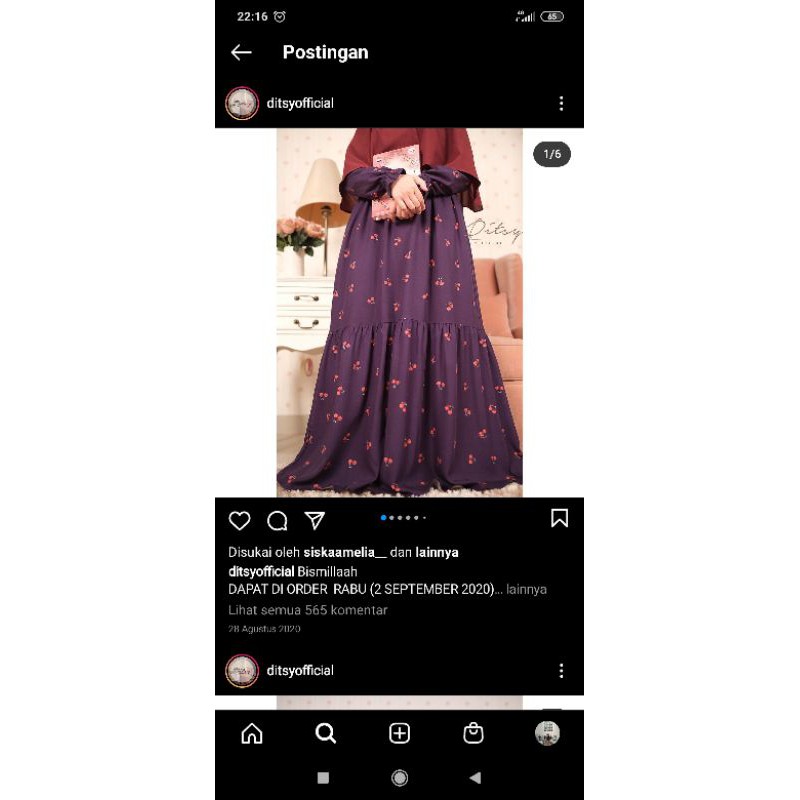 Preloved Cherry Ink Purple Ditsy Size L