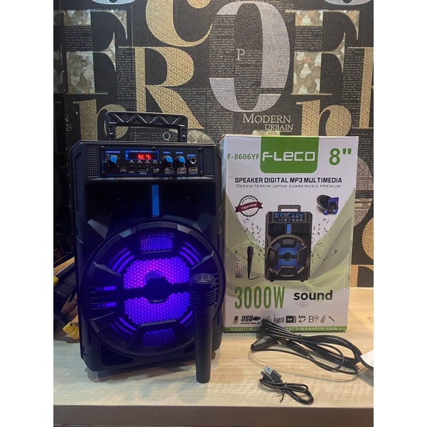 SPEAKER BLUETOOTH FLECO 3000W F8606YF/F8606NF/SPEAKER WIRELESS MULTIMEDIA PLUS MIC