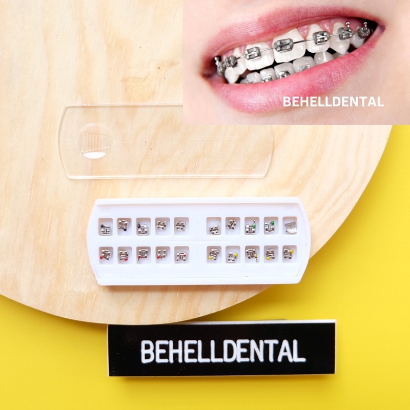 ORIGINAL BRACKET BEHEL METAL ORTHO FDA / AEGIS / GEOUSIS / LUXURY MINI ROTH MENGKILAP WITH HOOK - Dental Braces Orthodontic Untuk Perbaikan / Perawatan Gigi - Kawat - ANTI KARAT - Metalic - BEHELLDENTAL