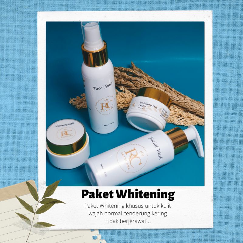 Rc skincare paket whitening kulit normal kusam putih bersih glowing halus lembut bpom