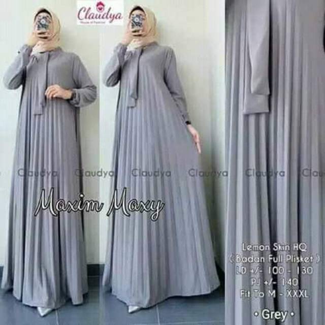 Gamis Plisket Maxy / Gamis Maxy Pliskey / Gamis Dasi Plisket / Baju Muslim / Dres Plisket