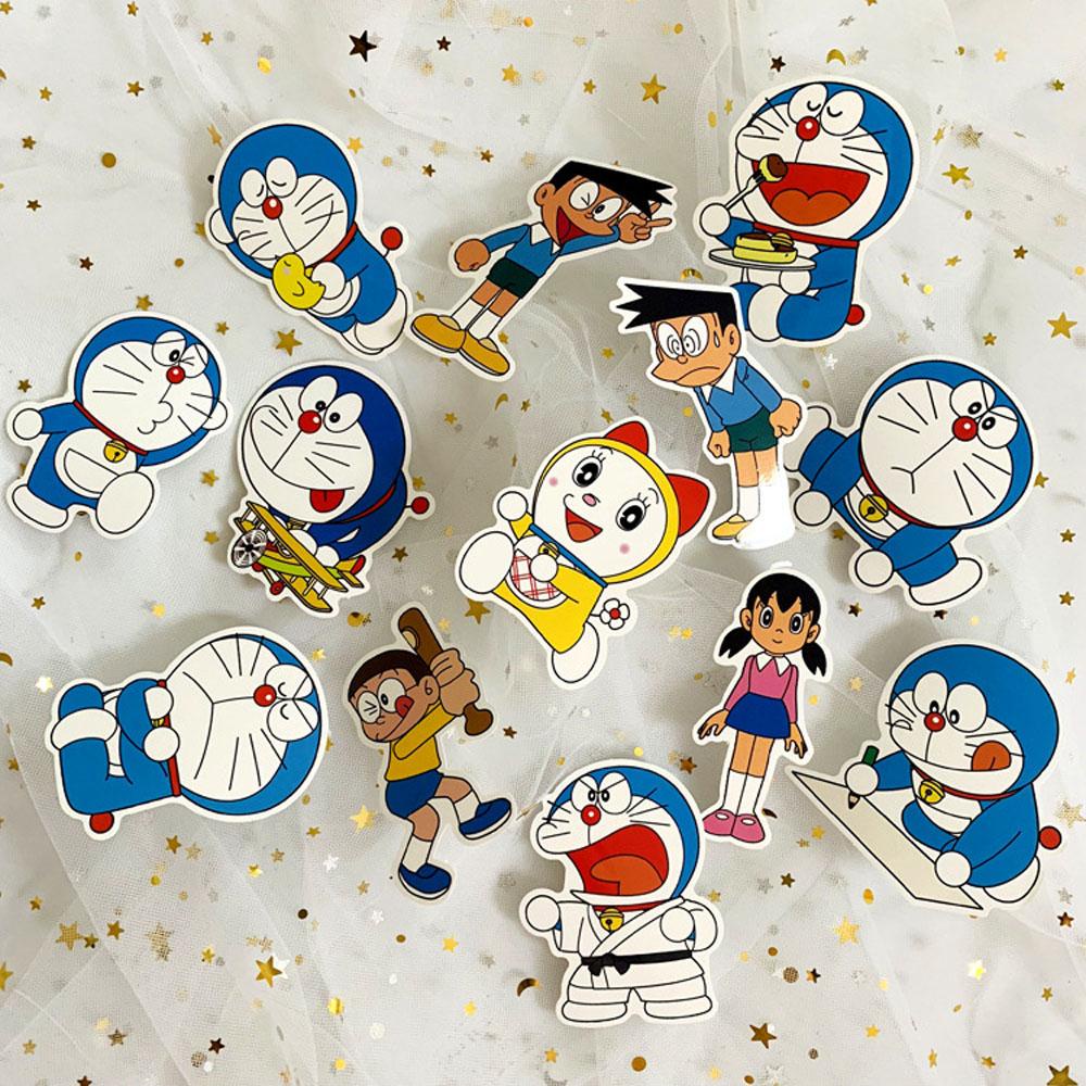 Lanfy Doraemon Stiker Kartun Graffiti Notebook Dekoratif Planner Jurnal Diary Album Sticker