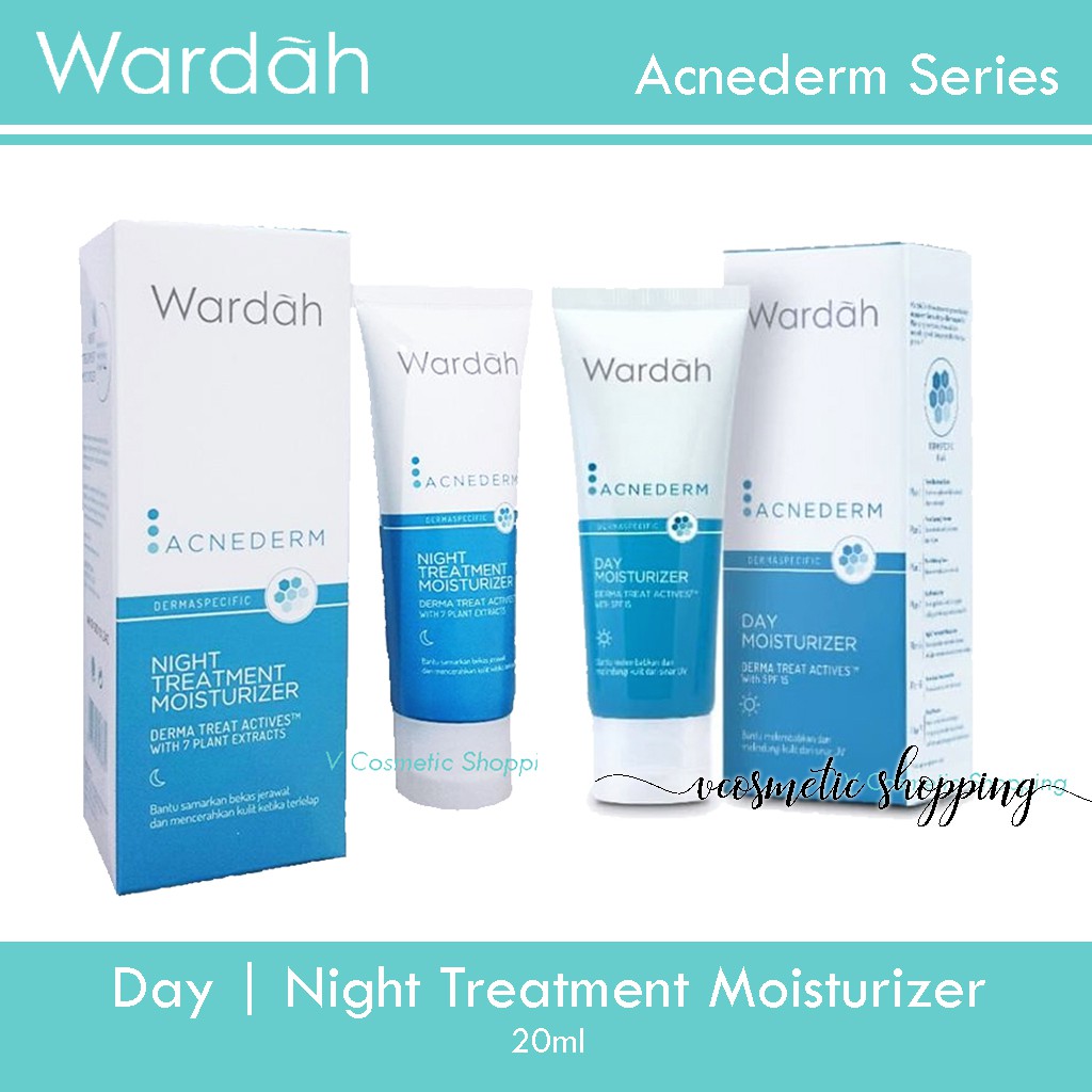 Wardah Acnederm Day Moisturizer | Night Treatment Moisturizer 40ml