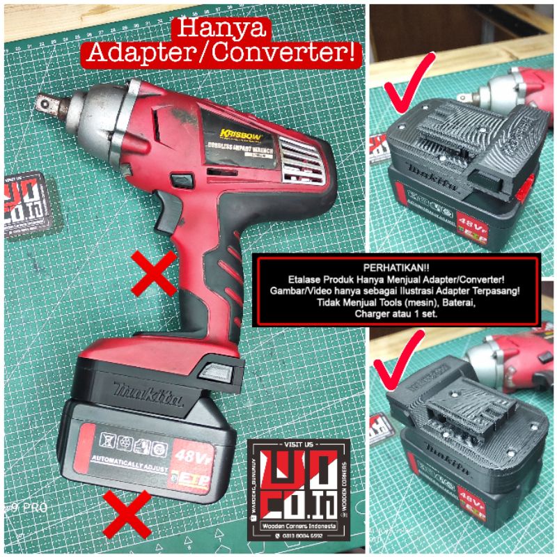 Jual Adapterconverter Baterai Makita Lxt 18v Adapted U Krisbow 18v