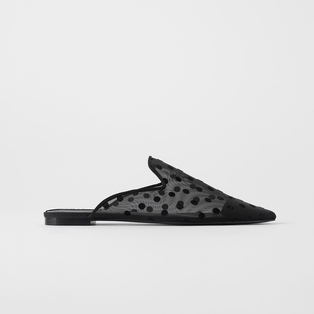 Sepatu ZR-118 Polka Dot Mesh Mules