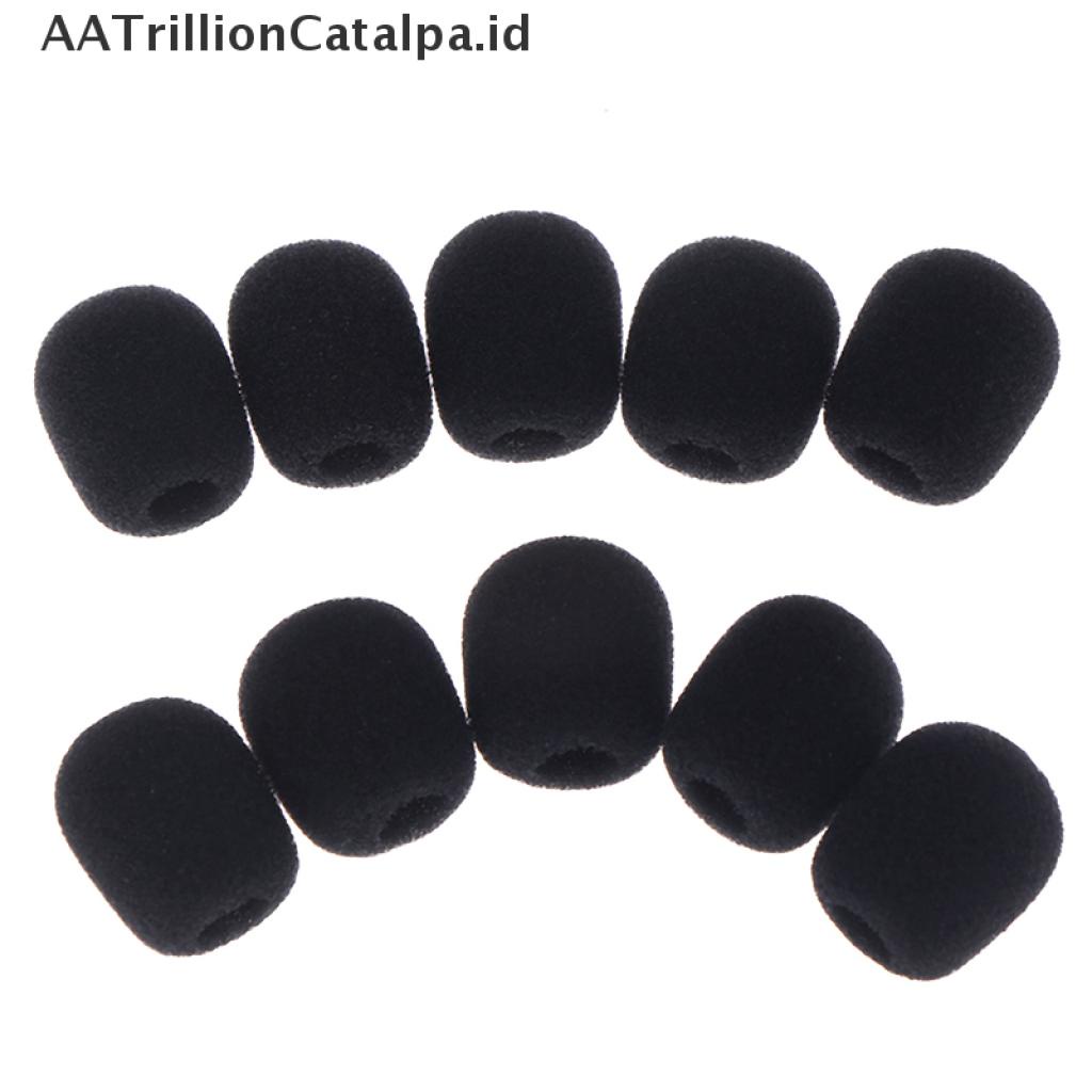 10 Pcs Spons Busa Penutup Mikrofon Headset Praktis Warna Hitam