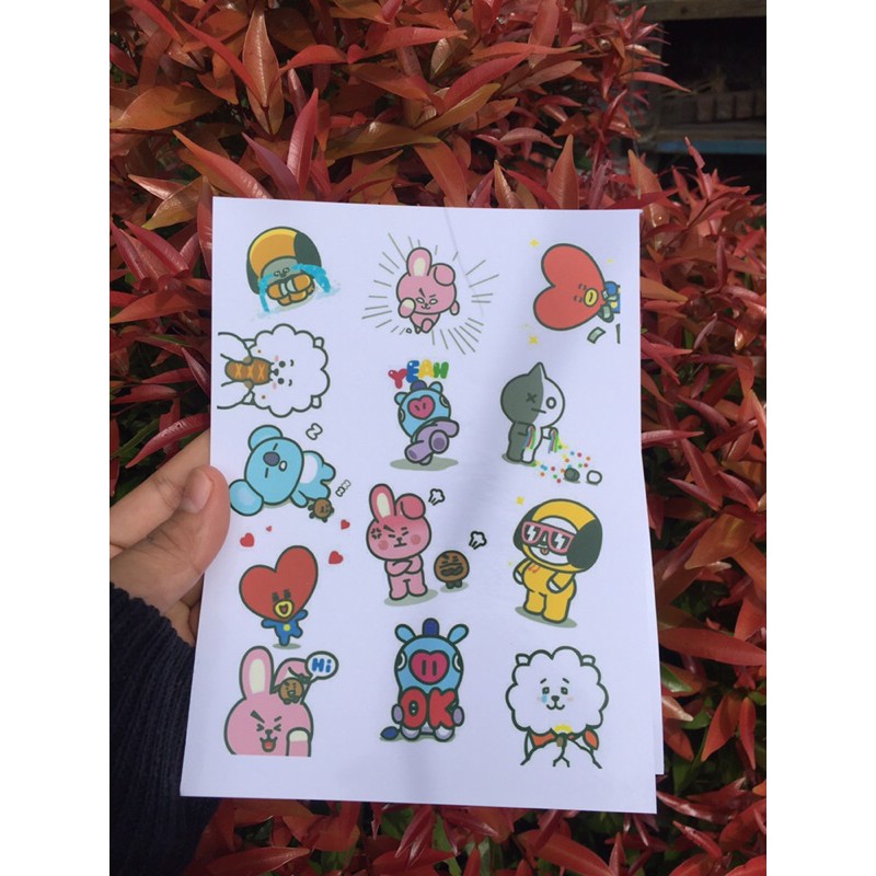 

BT21 stiker cutting glossy paper