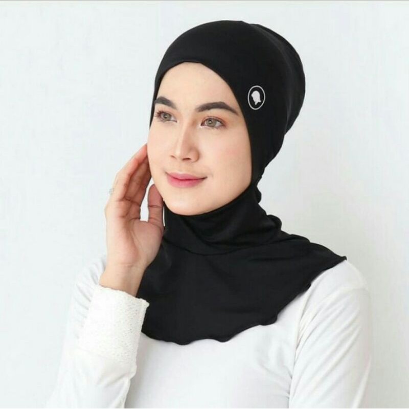 HITJAB Ciput Sport Inner Ninja Antem Bandana Dalaman Premium - CIPUT HITAM