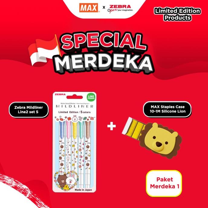 

PAKET ALAT TULIS - ZEBRA MILDLINER LINE X MAX STAPLES LION