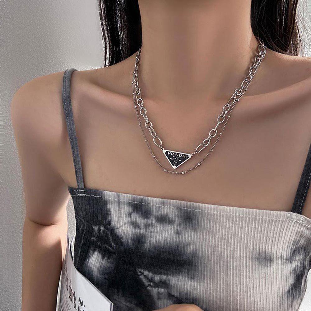 Mxbeauty Kalung Korea Manis Vintage Pesta Untuk Anak Perempuan Huruf Bahan Titanium Steel