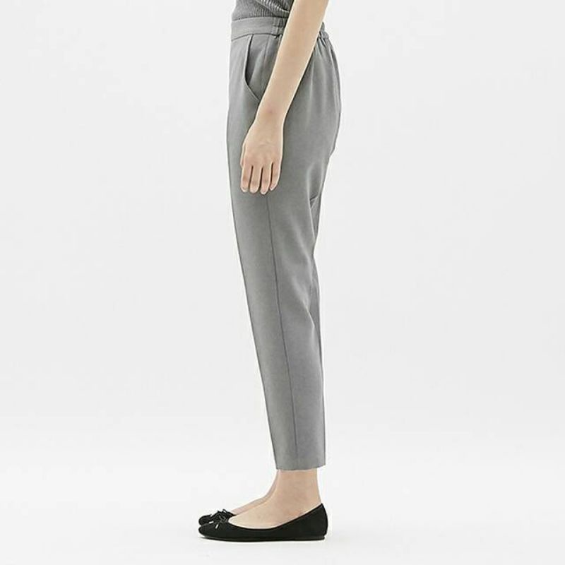 GU TAPERED &amp; CROP BUTTON PANTS-CELANA