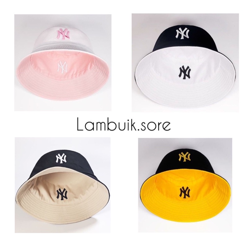 Topi bucket NY bolak balik //Topi bucket cowok //Topi bucket cewek //Topi cewek korea //Topi import 