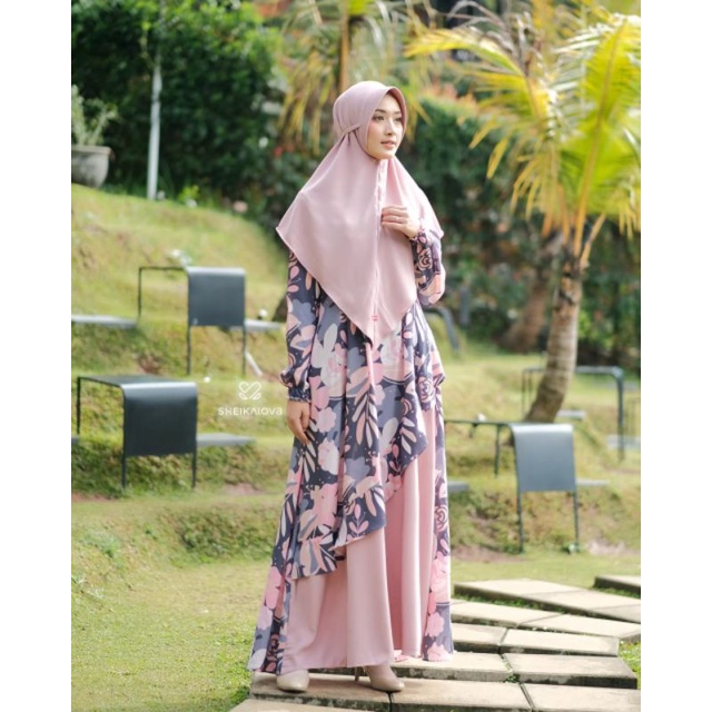 NFS - gamis cantik Milly dress sheika hijab warna Charcoal size L