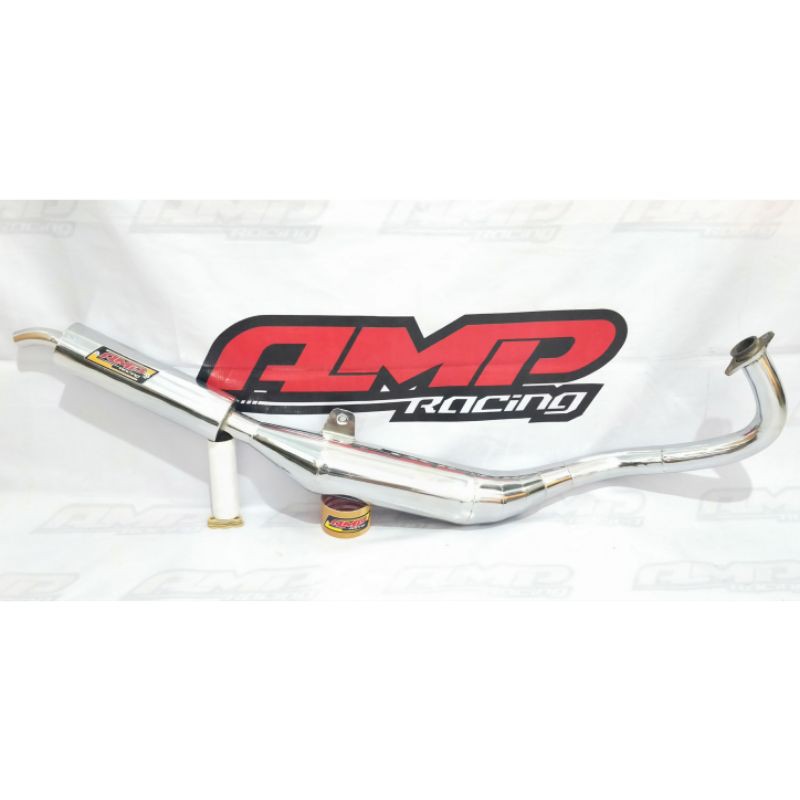 Knalpot standar racing Yamaha RXZ R-XZ full crom Original AMP RACING