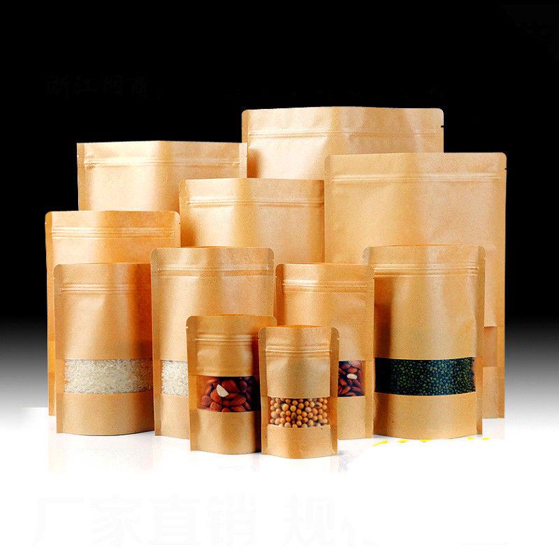 Standing pouch kraft full paper kemasan ziplock bag full