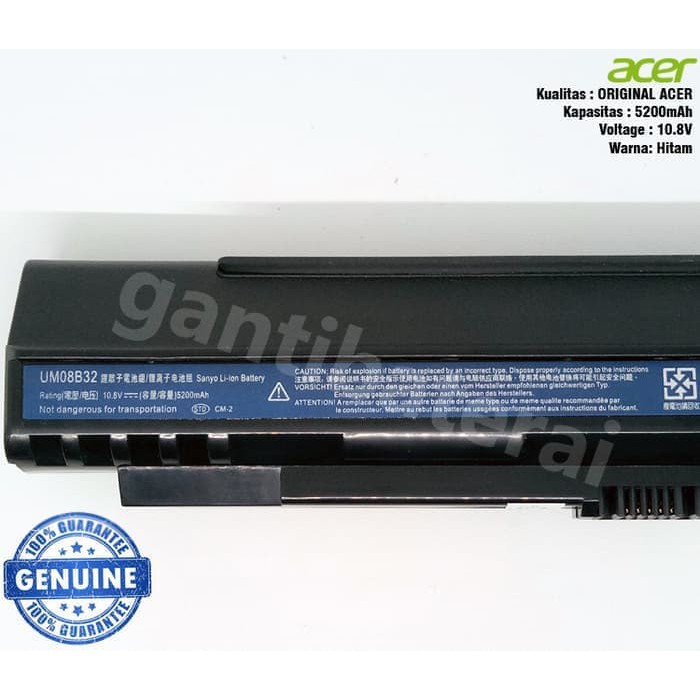 Original Baterai Acer Aspire one ZG5 D150 D250 A110 A150 A150L UM08A31