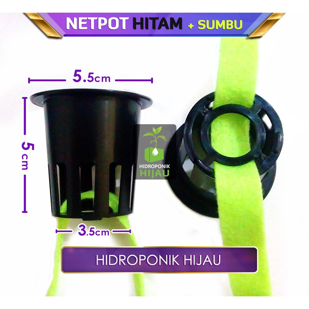 Netpot Hidroponik Dengan Sumbu Flanel / Minimum Beli 25 Pcs