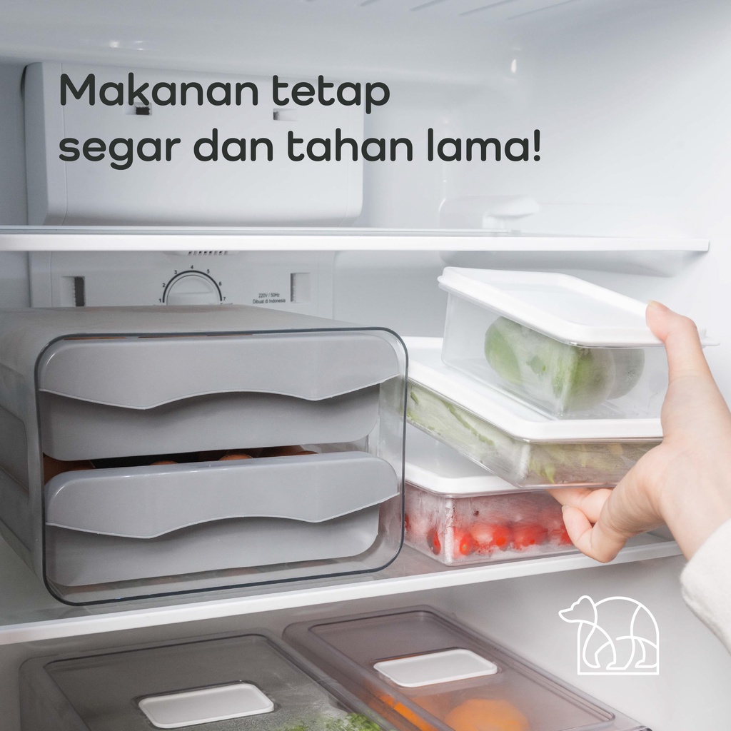 【IKONE】NAIZA Kotak Penyimpanan Makanan Kulkas Storage Box Fridge Food Kotak penyimpanan Kulkas Makanan Freezer Sayuran Buah Daging Fridge Organizer Perapi Dapur Toples Makanan Tupperwear