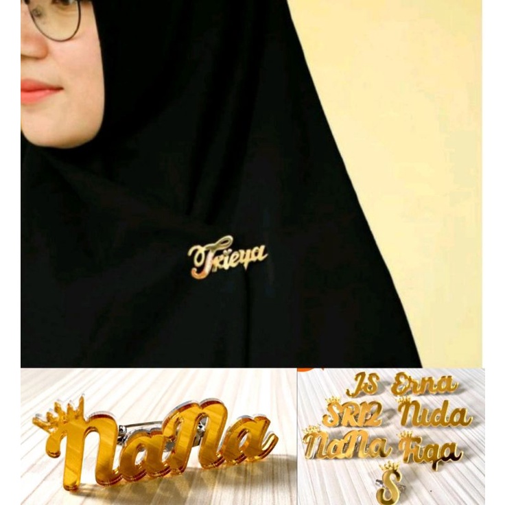 bros nama custom pin nama custom bros hijab custom bros akrilik custom