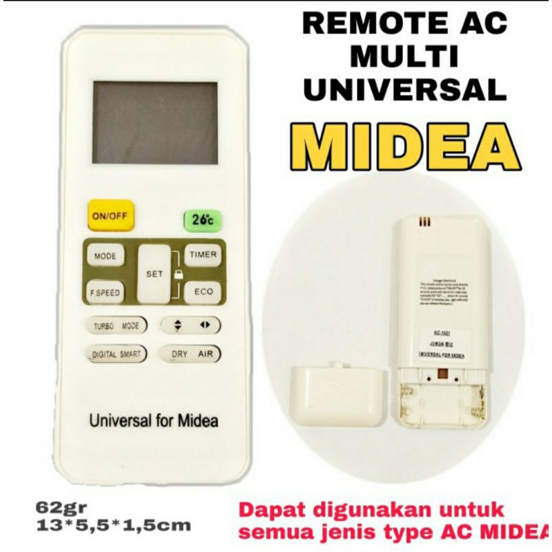 Remote Ac Multi Universal Midea / Remote Ac Midea AC 1021