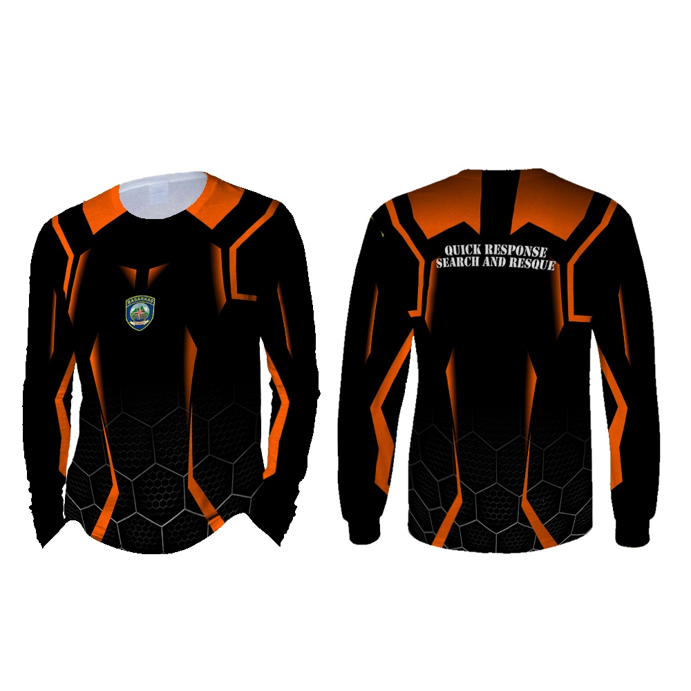 Utamamedia -  Kaos Basarnas Pria Lengan Panjang 3D FullPrint