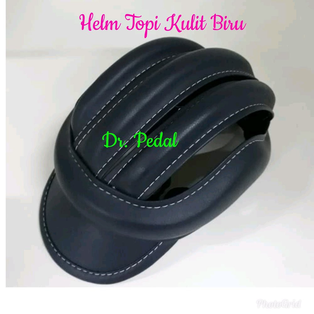 SALE Helm Kulit topi biru - helm seli - helm sepeda - helm Dahon - helem
