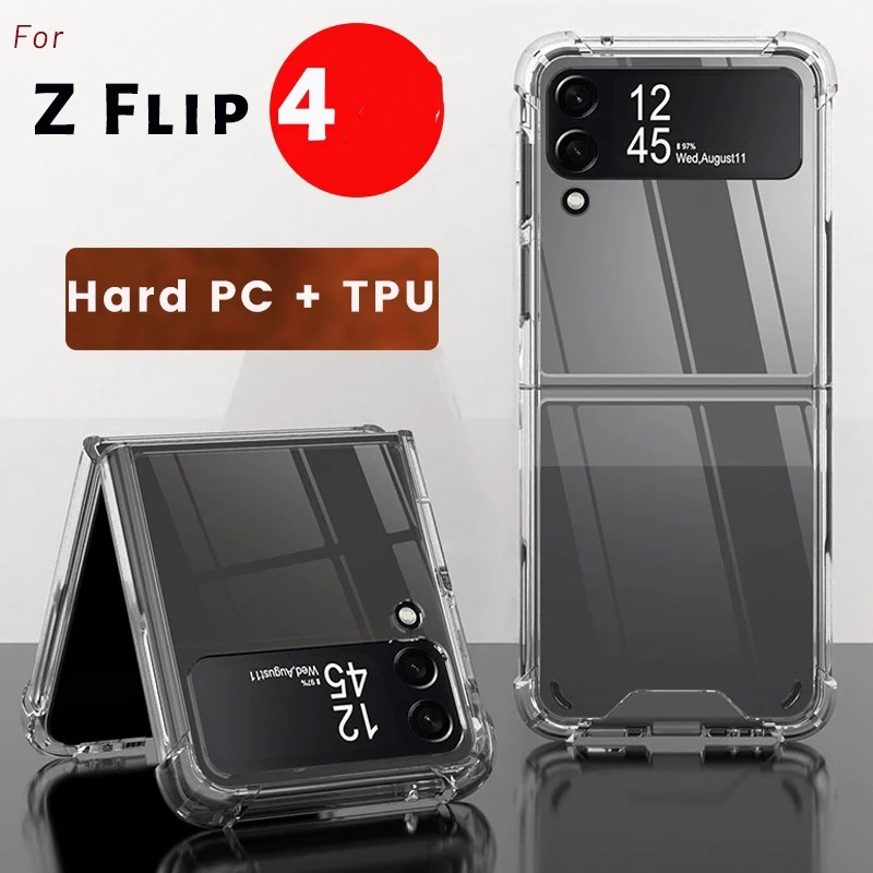 1 Set Case Pelindung Bahan Silikon TPU PC Shockproof Untuk Samsung Galaxy Z Flip 4