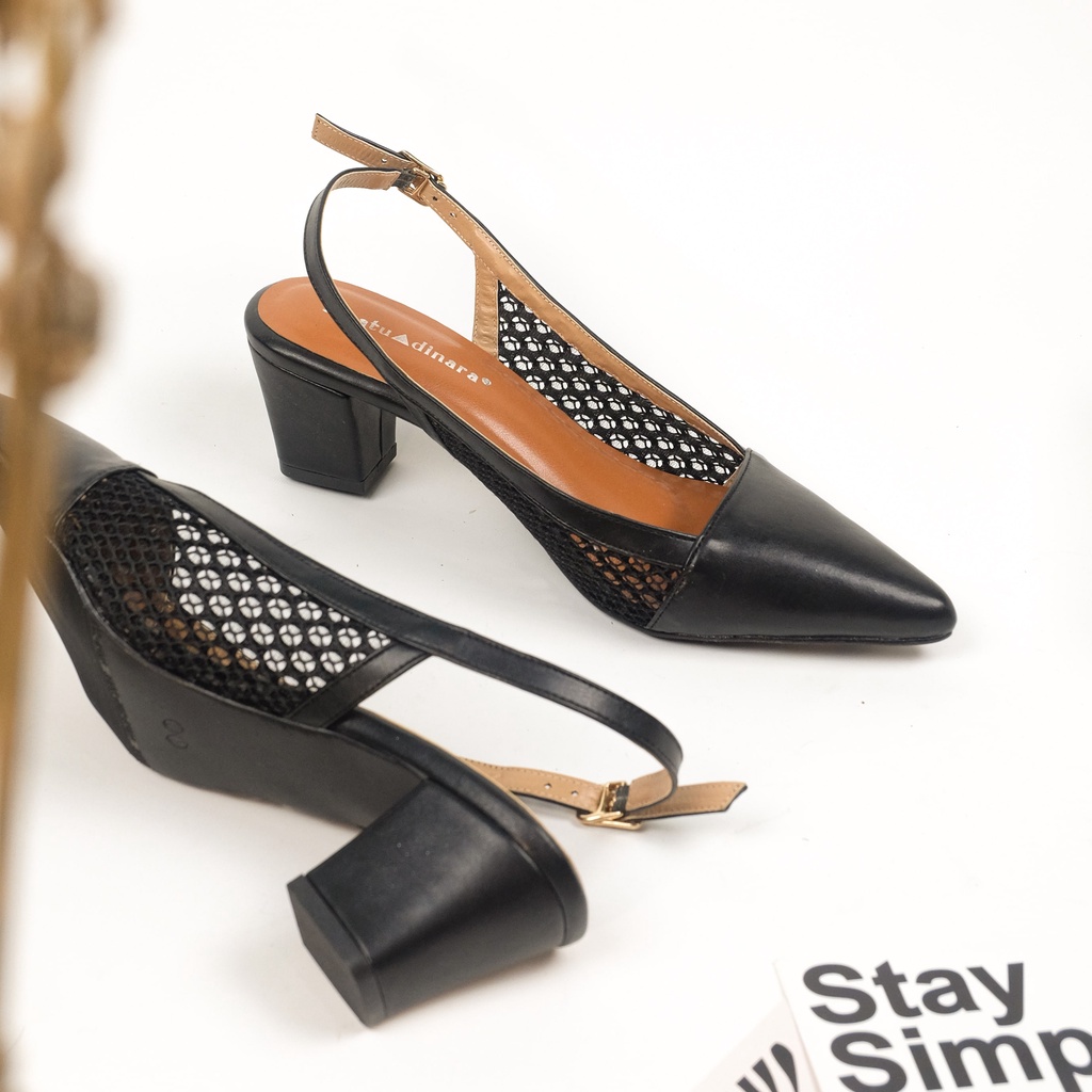 Sepatu Dinara  Nahda Sepatu Sandal Wanita  Mules  Heels 5 Cm