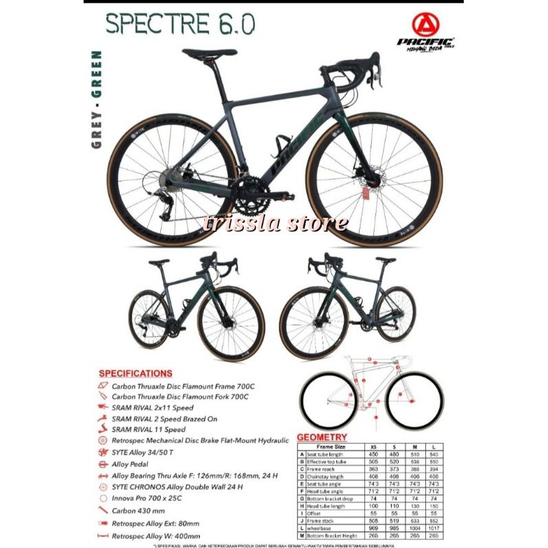 Sepeda Balap 700C Road Bike CARBON SPECTRE 6.0 PACIFIC
