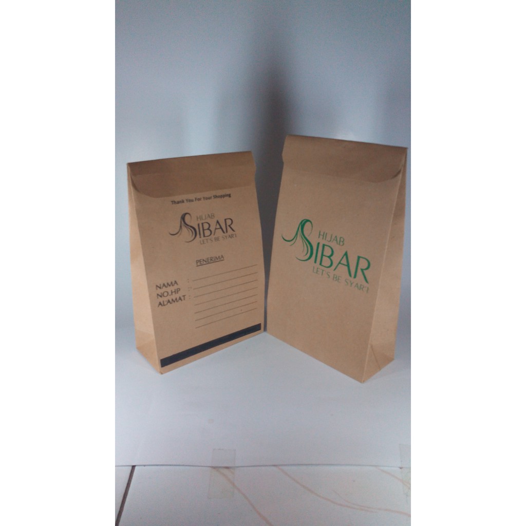 

Paperbag kraft Coklat Amplop sablon Uk ( 17x7x30 cm ) PxLxT