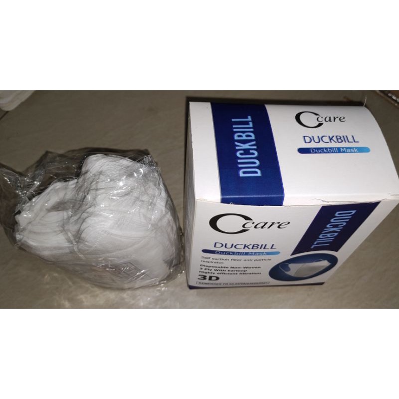 Masker DUCKBILL Ccare 3ply &amp; 4ply isi 50pcs &amp; isi 10pcs EMBOSS