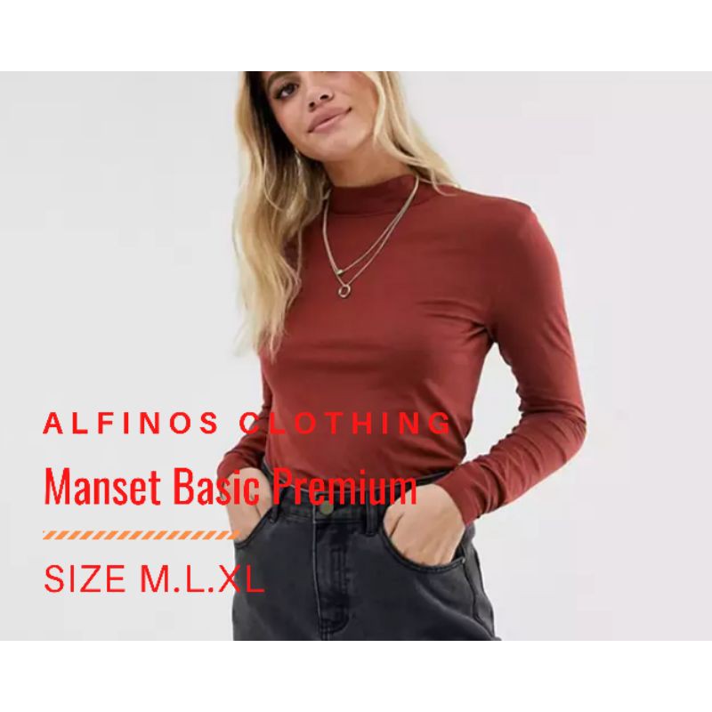 Manset Baju Inner Polos Lengan Panjang Premium | Mangset Wanita