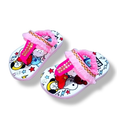 Sandal Bayi Motif BT21 Model Jepit Dayak Terbaru