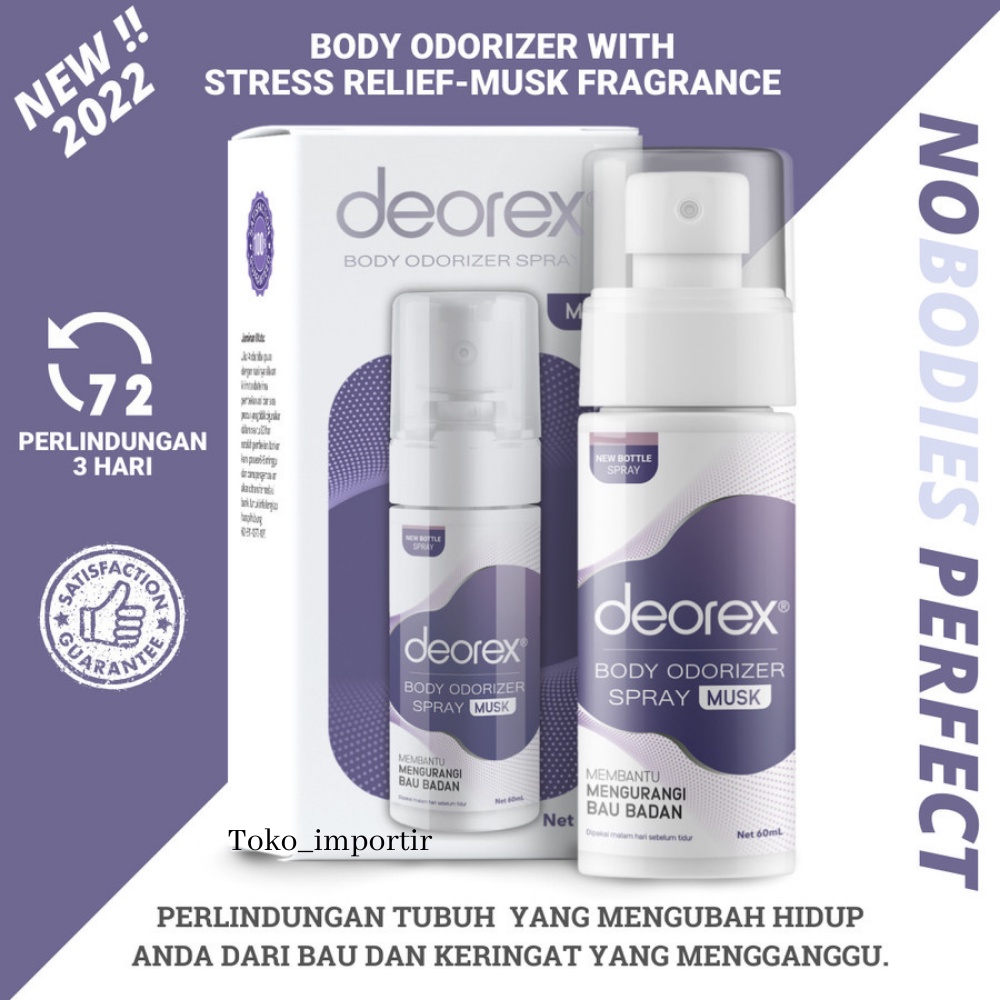 DEOREX BODY ODORIZER 60ML SPRAY / Bau badan / Deodorant / Bau Ketiak / NEW 2022