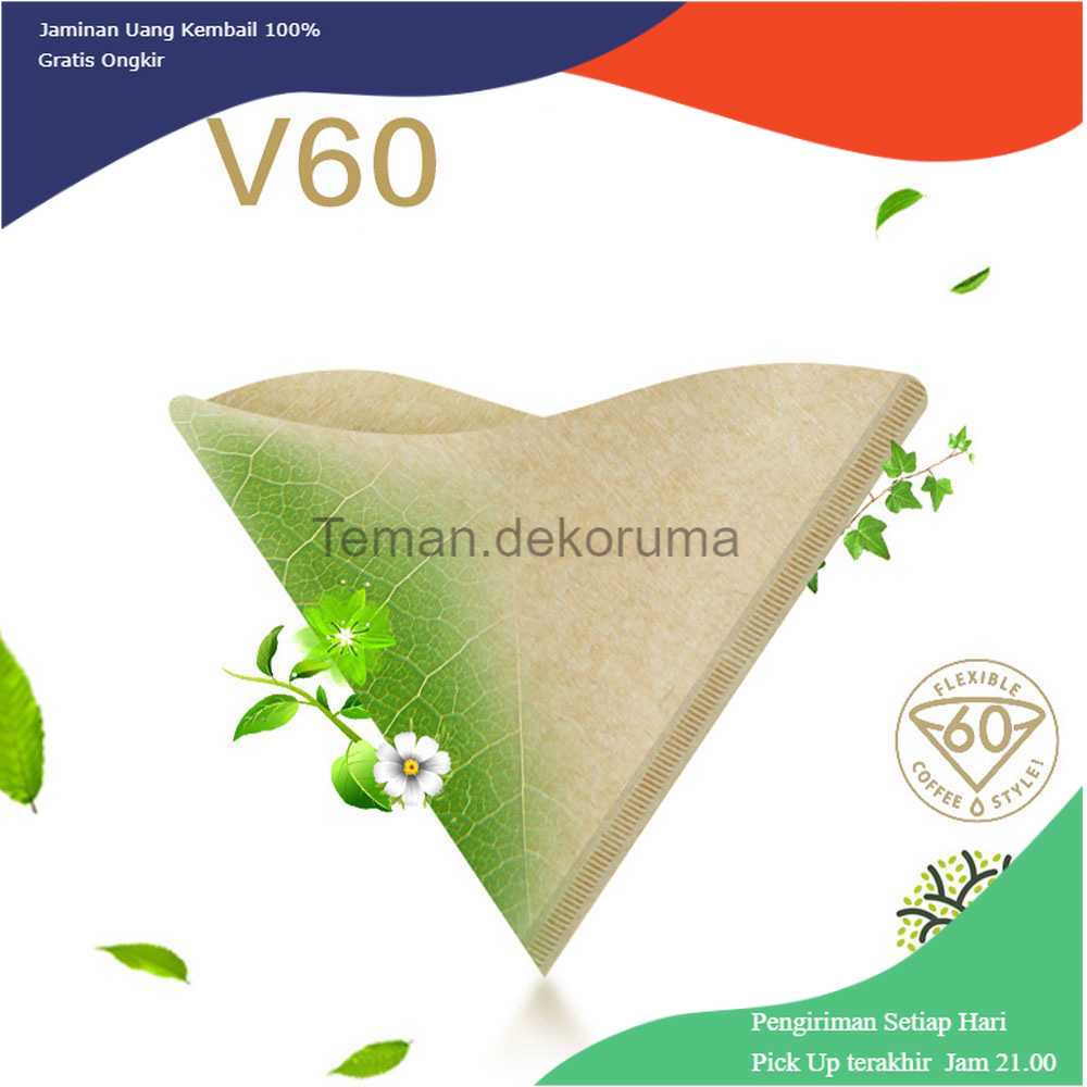 TD-AI OOTDTY Kertas Filter Saringan Kopi V60 Drip 2-4 Serving 100PCS YA1132