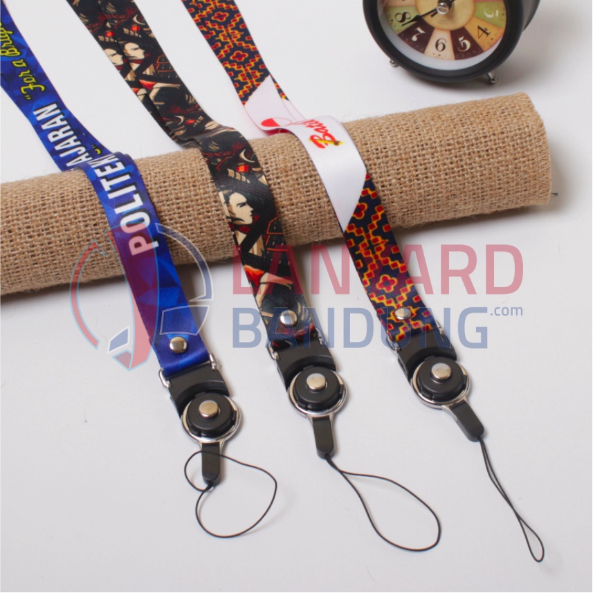 custom tali lanyard rotate HP print sublim 2cm cetak 2 muka  / tali idcard rotate HP printing dua cm cetak dua muka / nametag