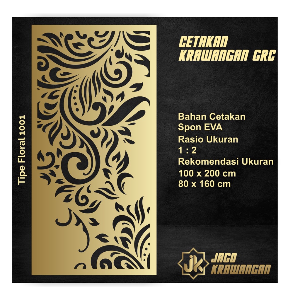 Cetakan Krawangan Bahan Spon Eva tebal 4 cm Motif Floral