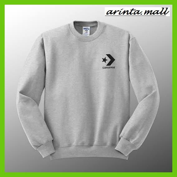 airpretaews- sweater pria wanita converse pria wanita cotton fleece terlaris - putih, s -original.